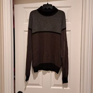 Prada Wool & Cashmere Brown Color Block Turtleneck Sweater Men's Size 50
